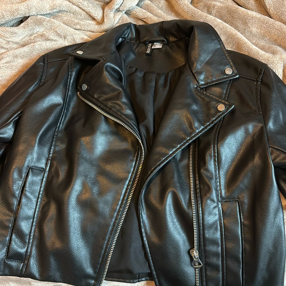 H&M leather jacket. Size: medium. Color: Black.